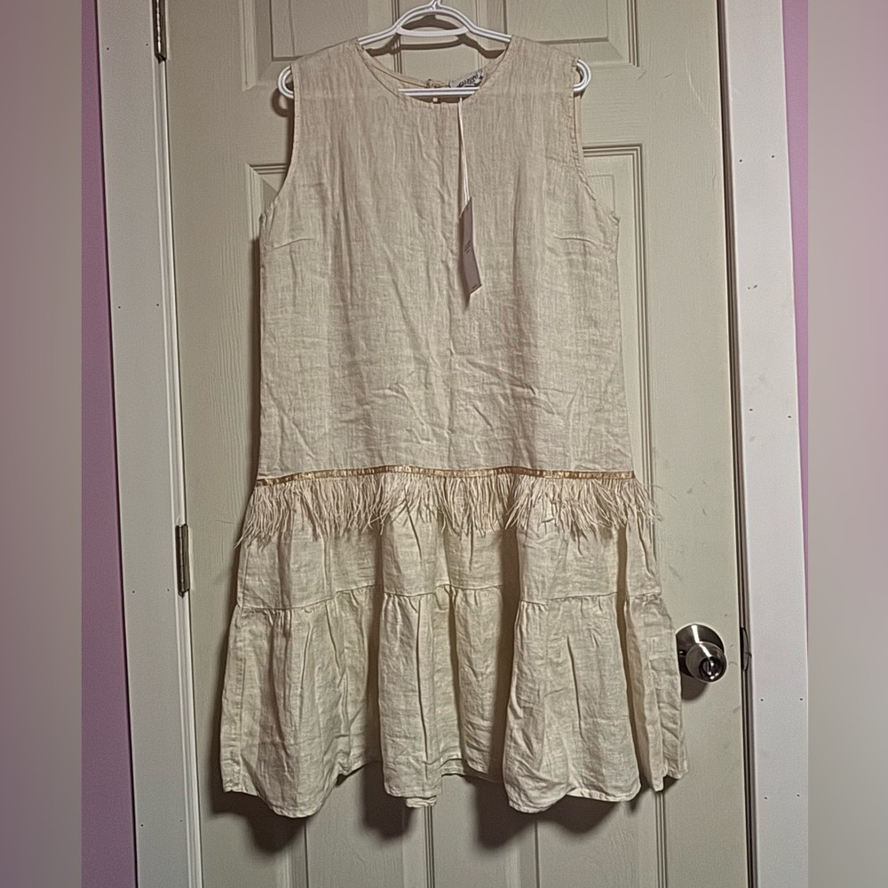 Chic Cream Sleeveless Midi Dress
